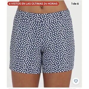 SPANX Sunshine Shorts 6" Navy Painted Dot Women's Size XL